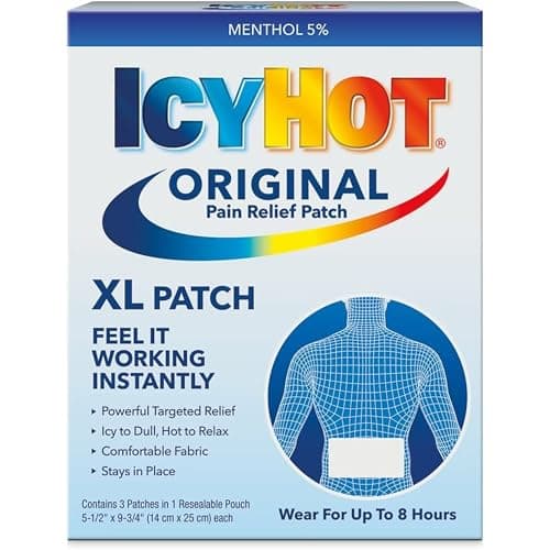 ICY HOT Medicated Patches Extra Strength Extra Large (Back) 3 Each (Pack of 10)