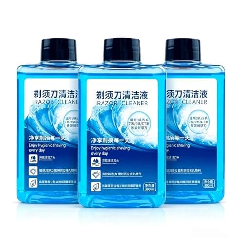 Shaver Cleaning Fluid Refill, 300ml X3, Clean & Renew CCR2/CCR4 Replacement, Deep Clean Head Lubrication & Maintenance Liquid, Compatible with Braun 3/5/7/9/CT Series