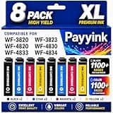 Payyink Remanufactured for Epson 822XL Ink Cartridges Combo Pack for 822 XL T822XL Ink Cartridges to use with Workforce Pro WF-3820 WF-4820 WF-4830 WF-4834 WF-4833 WF-3823 Printer (8 Pack)