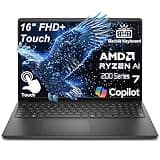 Dell Business Laptop Computer 2026, 16" FHD+ Touchscreen, AMD Ryzen 7 170 (8-Core, up to 5.1GHz), 32GB DDR5, 1TB SSD, Portable Office Professionals, Fast Charge, Backlit KB, Windows 11 Home, Black