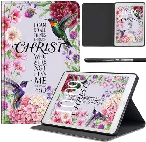 AIRWEE Slim Folio Case for Samsung Galaxy Tab S10 Lite / S10 FE / S9 FE 10.9" & Galaxy Tab S9 11", Multi-Angle Stand PU Leather Smart Cover with Soft TPU Back & Auto Wake/Sleep, Pink Floral 4-13