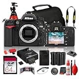 Nikon D7000 Body Only DX Format DSLR Camera 16.2MP with Full HD Movie Recording and Fast Continuous Shooting (25468) + 64GB Card + EN-EL15C Battery + Camera Bag +More (19pc Bundle)