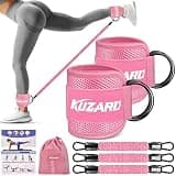 KUZARO Ankle Resistance Bands with Cuffs, Ankle Weights Bands for Working Out, Women Leg and Glutes Workout Equipment, Exercise Bands for Kickbacks, Butt and Booty Trainer, Home Gym Fitness Equipment