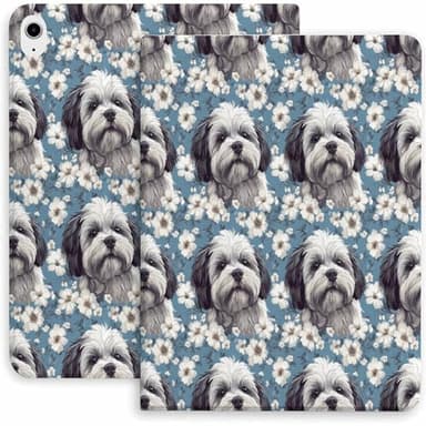 Puppies Floral Wallpaper Case for iPad 9/10/11th Mini 5/4/3/2/1(7.9in) Mini 6(8.3in) Mini 7(8.3in),Air 4/5/6/7,Pro 11in(2021/2022/2024)