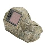 Omquot Faux Rock Key Box with Solar Light for Discreet Storage of Keys in Gardens and Outdoor Yards, Durable Resin Material, Approx. 12.5 x 8 x 7.3 cm