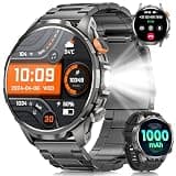 Military Smart Watches for Men Fitness Tracker Watch, 1.91" Men's Smart Watch with 1000mAh/5 ATM Waterproof/LED Flashlight/110+ Sport Modes/Heart Rate/SpO2/Sleep, Men's Watches for Android & iPhone