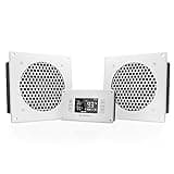 AC Infinity AIRPLATE T8 White, Quiet Cooling Dual-Fan System 6" with Thermostat Control, for Home Theater AV Cabinets