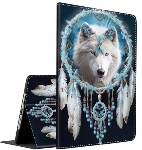 Case for Samsung Galaxy Tab S10 FE Plus, Multi-Angle Smart Stand Cover Auto Sleep/Wake for Galaxy Tab S10 FE+ 13.1 Inch (SM-X620/SM-X626B) 2025 ,Wolf Dreamcatcher