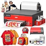 DSV 2026 A4 DTF Printer XP600 Apparel T-Shirt Printing Machine Bundles, Double Speed Vs L1800&L805, White Ink Mixing System, 2-Year Free Ink (Red, Printer+Oven)