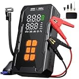 Jump Starter with Air Compressor with 160PSI Auto-Shutoff Tire Inflator for 8.0L Gas/6.0L Diesel Engines, Black