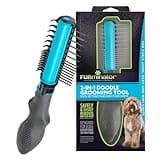 FURminator 2-in-1 Doodle Grooming Tool for Dogs, 1 Count, Dematting Tool with Comb for Mats, Tangles & Maintenance on Curly, Long, Silky & Wiry Coats