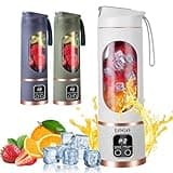 Portable Blender Personal Electric USB,500ML Portable juicer Shakes and Smoothies Blender,Small Blenders,Mixing,Compact、Convenient and Versatile (Purple) (white)