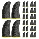 FOYTOKI Gaming Finger Sleeves Breathable Silver Fiber for Mobile 100 Pairs Thumb Covers High Sensitivity and Moisture Absorption, Anti-Sweat Finger Cots for Mobile Phone and Controller