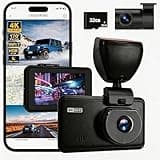 Wireless Dash Cam Front and Rear, 4K +2.5KHD 2-Channel Dashcam, Built - in WiFi GPS, Night Vision, Loop Recording, 24H Parking Mode, G-Sensor and 3” IPS Screen