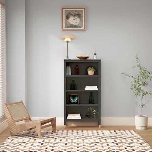 Greener Valley Bookcase with 4 Shelves - Medium - B308 (Dark Gray)