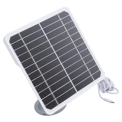 Zunate 20W 5V Monocrystalline Solar Panel for Security Cameras and Wildlife Feeders, IP68 Camera Charger with 3 Meter Cable and Adjustable Bracket