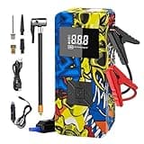 Jump Starter with Air Compressor, 8000A 150PSI Battery Jumper Starter Portable Tire Inflator Pump, 12V Jump Box Car Battery Jump Starter with Smart Jumper Cables, LED Light, LCD Display