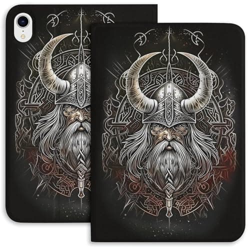 Brkgpw Viking Warrior Case for iPad iPad mini 5/4/3/2/1(7.9- Inch) iPad mini 6 (8.3-inch, 2021) with Pencil Holder, Protective Case with Soft TPU Back, Auto Sleep/Wake Cover