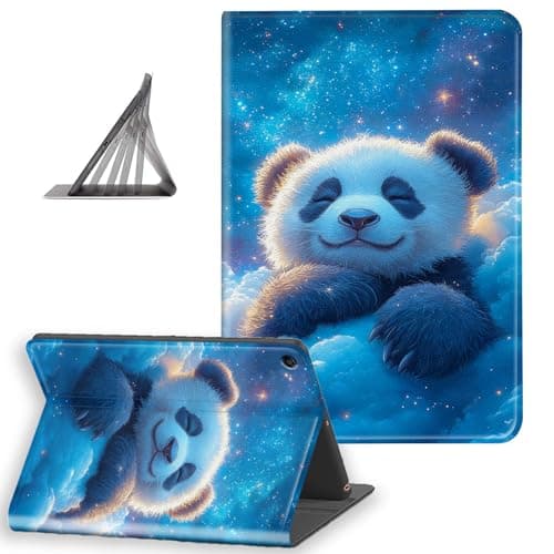 DISUOFEART for Amazon Fire HD 8 Tablet Case(8th / 7th / 6th Generation, 2018/2017 / 2016 Release), Slim Lightweight Stand Cover with Auto Sleep/Wake, Panda Cub Napping on Starry Clouds