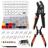 aopule 1609PCS Pin Connector Kit, Electrical Pins Connectors with Crimp Tool and Wire Strippers,28 Types 1/1.5/1.8/2.2/2.3/2.8/3.5mm Removal Male Female Crimp Pins