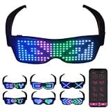 LED Glasses,light Up Glasses, Customizable Bluetooth LED Glasses, Halloween Glasses for Party, APP Control LED Display Smart Glasses for Nightclub, Festivals, Raves, Christmas for Adults over 18