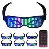 LED Glasses,light Up Glasses, Customizable Bluetooth LED Glasses, Halloween Glasses for Party, APP Control LED Display Smart Glasses for Nightclub, Festivals, Raves, Christmas for Adults over 18