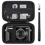 Supmay Hard Carrying Case for Canon G7X Mark III/Mark II, PowerShot SX740 HS/SX730 HS, Sony ZV-1F/RX100, Ricoh GR III, Compact 4K Vlogging Small Cameras with Mesh Pocket for Battery, USB Cable, Black