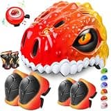 Safuty1st Toddler/Kids Bike Helmet Set for Boys Girls 3D Adjustable Kids Helmet Protective Gear Set Knee Elbow Wrist Pads and Multi-Sports Skateboard Scooter Cycling Roller Balance Bike