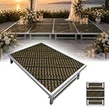 Fakednss Foldable Portable Stage Platform Riser, Heavy Duty Modular Stage Deck with Folding Legs for Dj, Drum Riser, School, Church, Weddings Events