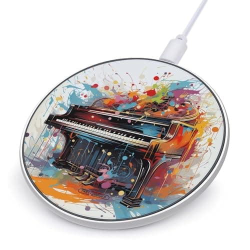 Color Music Wireless Charger Portable 10W Fast Wireless Charging Pad Compatible with Phone Ultra-Thin Charging Station Lightweight Charger Mat for Travel Home Office Desk