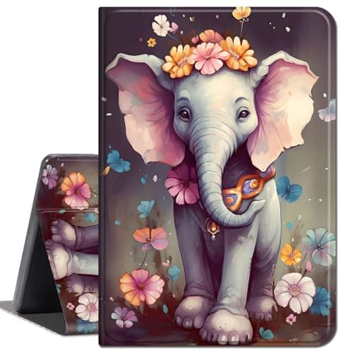 Case for Samsung Galaxy Tab S8 (2022) / Galaxy Tab S7 (2020),Slim Lightweight Smart Shell Stand Cover with Auto Wake/Sleep Case for Galaxy Tab S8/S7 11 inch,Elephant Flowers