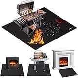 ENGPOW Large 60 x 60 inches Under Grill Mat for Outdoor Grill, Double-Sided Fireproof Indoor Fireplace Mat Fire Pit Mat, Oil-Proof Waterproof BBQ Mat for Deck Patio Lawn,Reusable and Easy to Clean