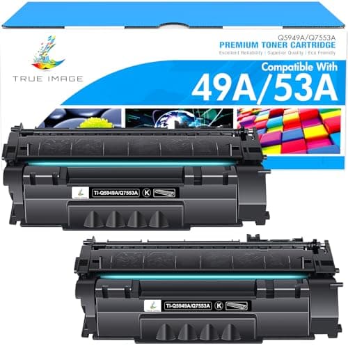 TRUE IMAGE Compatible Toner Cartridge Replacement for HP 49A Q5949A 53A Q7553A 49X Q5949X for HP LaserJet 1320 Toner Cartridge 1320n 3390 1160 1320tn 1320nw 3392 P2015 P2015dn Printer (Black, 2-Pack)