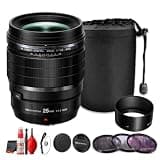 OM SYSTEM M.Zuiko Digital ED 25mm f/1.2 PRO Lens, Micro Four Thirds Prime Lens, 50mm Equivalent, Professional Portrait Lens, Weather Sealed (Bundle)