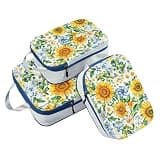 3 Set Packing Travel Organizer 100% Polyester Bags For Closet, Sunflowers Yellow Simple Floral (3 Set)
