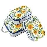3 Set Packing Travel Organizer 100% Polyester Bags For Closet, Sunflowers Yellow Simple Floral (3 Set)