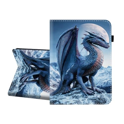 CICPLKSE Case for Samsung Galaxy Tab A11 / Tab A9 8.7-Inch 2025/2023,Premium PU Leather Cover with Auto Sleep Wake,Dragon on Snowy Mountain