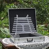 Quartz Crystal Harp for Sound Therapy, 432Hz/440Hz 8 Note CDEFGABC Quartz Crystal Singing Harp, Includes 8 Notes and Alumina Alloy Case, for Sound Baths and Meditation (A,440hz)