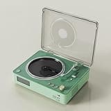 Portable Bluetooth Record Player with Built-in Speakers Wireless Retro Suitcase Turntable with(A)