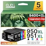 ejet 950XL and 951XL Ink Cartridges Combo Pack Replacement for HP 950 951 Use for OfficeJet Pro 8600 8610 8615 8620 8625 8100 276DW 251DW, Black Cyan Magenta Yellow 5 Pack