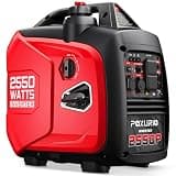 POXURIO 2550-Watt Portable Inverter Generator for Home Use, 1.06Gallon Large Fuel Tank Up to 10 Hours Use, 120V Gas Powered Generator Super Quiet - EPA Compliant-Red