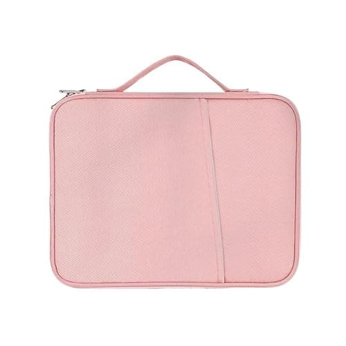 Portable Tablet Bag Suitable For Samsung Galaxy Tab S10 FE Plus 13.1-inch Multi-Pocket Waterproof Canvas Carrying Case(Pink)