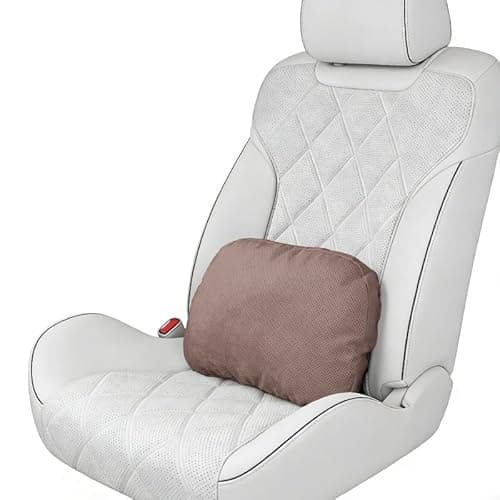 Lumbar Support Pillow for Car, 100% SUGENRO SORONA Filling, Resists deformation under prolonged pressure, Removable pillowcases for easy washing, Suitable for long-distance travel (Coffee brown)