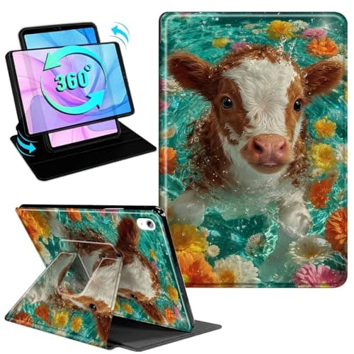 Gmeyutqy Case for iPad A16 11th Generation 11 Inch 2025 and iPad 10th Generation 10.9 Inch 2022, 360 Degree Rotating Swivel Stand Flip Cover with Auto Sleep/Wake, Brown Calf