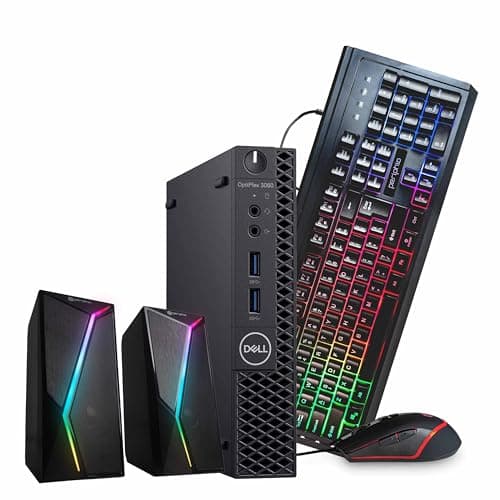 Dell OptiPlex 3060 Mini PC | Intel Core i5 8th Gen Hexa Core | 32GB RAM | 1TB SSD | Windows 11 Pro | WiFi + Bluetooth | RGB Speaker | (Renewed)