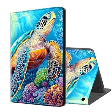 ETLKJVBL for Fire HD 10 Tablet Case (13th/11th Generation, 2023/2021 Release), Auto Sleep/Wake, Majestic Sea Turtle Multiple Angles Viewing Folio Stand Case for Fire HD 10 Tablet 2023