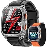 Hwagol Smart Watches for Men, Smart Watch with 1000mAh High-Capacity Battery/Led Flashlight/Answer/Make Call/Heart Rate/Sleep Monitor/Step Tracker, Fitness Tracker for Android/iPhone