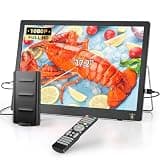 NORTHING 17.2" Portable TV with Antenna, 7000mAH Built-in Powered TV with USB/HDMI/AV Input, 12V Small T V for Camping Kitchen Bedroom Patio RV Car Power Outage