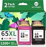 MYTONER 65XL Ink Cartridges Black/Color Combo Pack High-Yield Replacement for HP Ink 65XL 65 Ink Cartridges use with HP Envy 5055 5052 5058 DeskJet 3755 2655 3752 3720 3722 Printer Ink 65 (2 Pack)