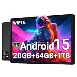 Android 15 Tablet 10 Inch, 20GB RAM 64GB ROM 1TB Expandable, Fast WiFi 6 & BT 5.4 Electronics Tablets 5-Core, HD IPS Touchscreen, 8H+ Battery, 2*Camera Tablet for Kids & Adults, Gift, Streaming, Work